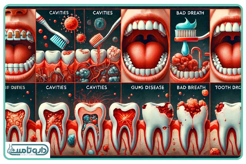 انواع مشکلات دهانی ناشی از بهداشت نامناسب