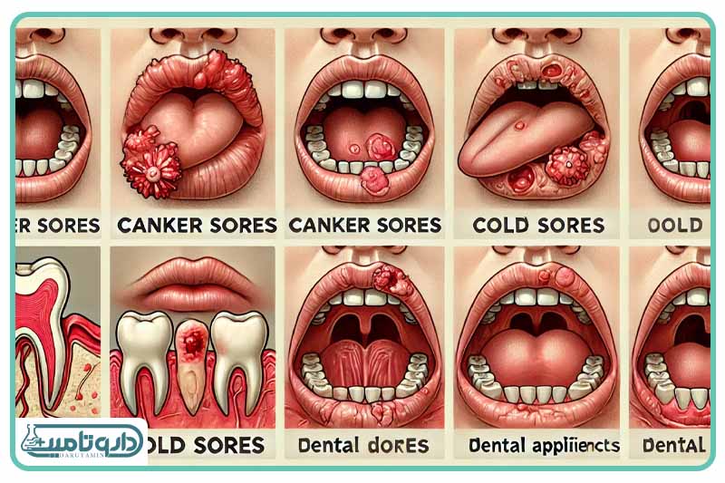 انواع جوش‌ها و زخم‌های دهانی